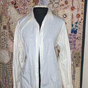 Talbots White Long Sleeve Button Down Blouse